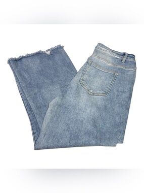 Freckled Poppy X Risen size 1X  Blue Straight Fit  Jeans NWT  ultra wide leg